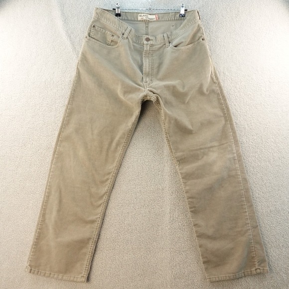 Vintage Y2K Levi's 559 Mens 38x32 Corduroy Relaxed Straight Pants Beige Skater - Picture 1 of 7